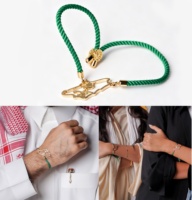 Pulsera de Metal Personalizada al por Mayor con el Emblema Nacional de Arabia Saudita, Mapa de Arabia Saudita, Día Nacional de Arabia Saudita