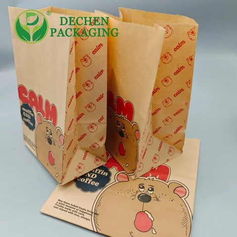 Kebab Packaging Bag Foiled Paper Bags For Take Away Food