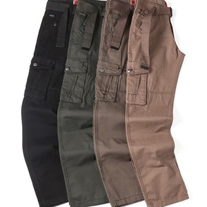 2026 BAWANGCHENG <span class=keywords><strong>Pantalon</strong></span> cargo décontracté pour homme, taille mi-haute, couleur café, 100% coton respirant, style jogger, grande taille, pour l'extérieur, <span class=keywords><strong>avec</strong></span> poches latérales - Product Image 2