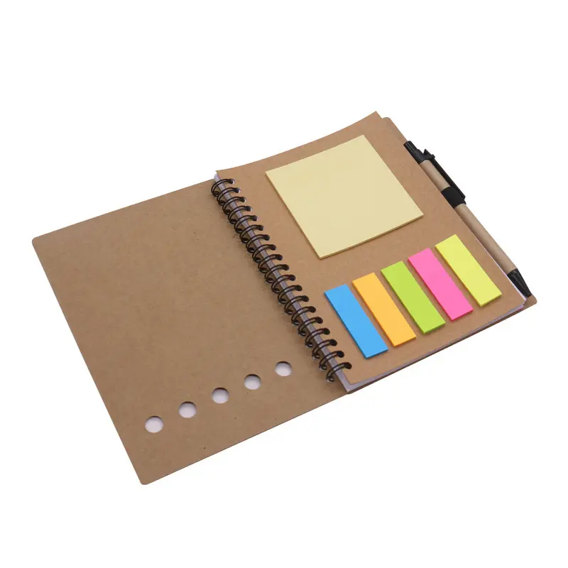 Hete Verkoop Gepersonaliseerde Memo Plaknotities Vlag Kraftpapier Notebook Mini Kleine Notebook Aangepaste Notitieblokken Met Pen En Plaknotities