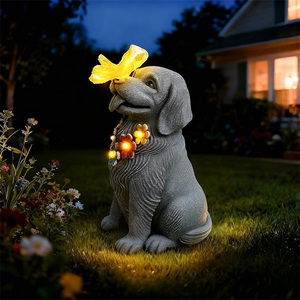 Statue de jardin de <span class=keywords><strong>lapin</strong></span> charmante avec lumière solaire, figurine de <span class=keywords><strong>lapin</strong></span> avec fleurs et <span class=keywords><strong>papillon</strong></span> lumineux - Product Image 6
