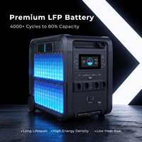 Générateur solaire portable, batterie au lithium 6144Wh, grande capacité, alimentation de secours, système d'énergie solaire domestique 4200W