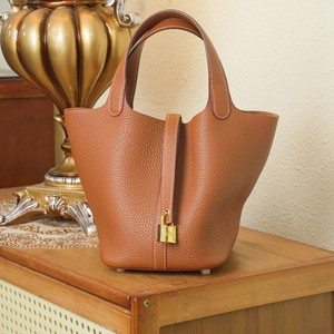 Sac seau en cuir véritable pour femme, en cuir de vachette pleine fleur, style panier, polyvalent - Product Image 2