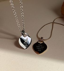 Collier imperméable de haute qualité Birds Of A Feather I'll Love You 'til The Day That I Die en forme de coeur Billie Inspired Necklace - Product Image 5