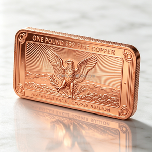 Barra de Cobre Puro 999 American Eagle, 1 lb (454 g), Lingote Sólido Coleccionable con Diseño Grabado, Grado de Inversión - Product Image 6