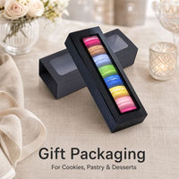 Clear Window Macaron Box Paperboard Dessert Gift Packaging Food Box for Bakery Retail and Gifting
