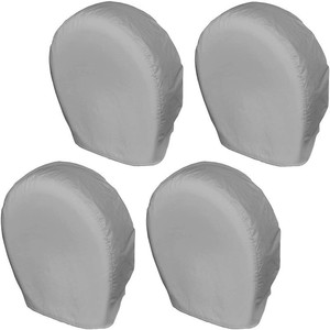 Housses de pneus universelles Loyagour en PVC résistant aux UV et imperméables pour caravanes, disponibles en plusieurs tailles, noir/argent, installation facile, style sportif - Product Image 2