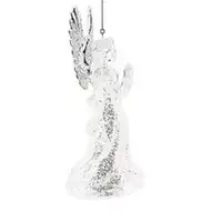 Ornamento de anjo de vidro feito à mão, ornamento de presente de natal, árvore de pendurar, decoração de vidro