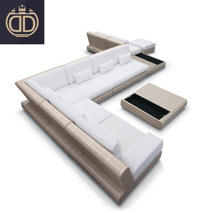 Moderna <span class=keywords><strong>da</strong></span> giardino in rattan divano in tessuto set di fuori porta sezionale mobili <span class=keywords><strong>da</strong></span> giardino - Product Image 3