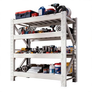 Estantería Metálica Plegable de 4 Niveles, Resistente a la Corrosión, con Recubrimiento en Polvo para Protección Contra la Corrosión, para Almacenamiento en Almacenes - Product Image 1