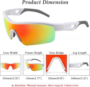 Gafas de Ciclismo 502 con 5 Lentes Intercambiables, Marco Ligero de TR90 para Correr, Pescar y Deportes, Certificación CE - Product Image 3