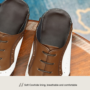 Chaussons de bureau formels en cuir de vachette, confortables et tendance, rehaussant la taille, à enfiler, pour le printemps et l'été, personnalisables OEM - Product Image 3