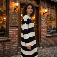 Robe longue en tricot pour femme Billy, fabrication OEM et ODM sur mesure, pull à manches longues en tricot pour femme, vêtements pour femme, pull en tricot moelleux