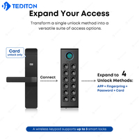 Teclado Inalámbrico Multifunción Independiente a Prueba de Agua TEDITON, Compatible con la Aplicación TTlock, con Código de Tarjeta y Huella Dactilar para Cerradura Inteligente