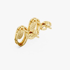 Pendientes de tuerca con diseño de racimo pavé, elegantes y modernos, fabricados en India, para mujer, ideales para bodas, en oferta. - Product Image 2