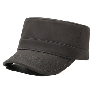 Spring Summer Solid Color High Quality Fitted Canvas Unisex Fashion Casual Outdoor <b>Flat</b> Top Baseball Sun <b>Hat</b> - Product Image 3