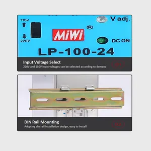 MiWi LP-100-12 높은 신뢰성 100W 12v smps 딘 레일 인클로저 전원 공급 장치 12 볼트 100 와트