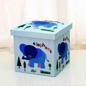 Pouf de rangement pour jouets, tabouret pliable avec impression pour salon et chambre à coucher, siège de repos en Oxford - Product Image 2