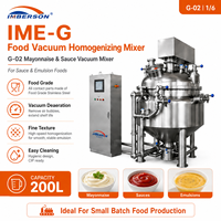 Homogénéisateur-mélangeur sous vide 200L en acier inoxydable SUS304 et 316L, équipement de transformation alimentaire à petite échelle pour la production de mayonnaise, jus et crème en mini-lots d'essai