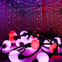 Guirlande lumineuse de Noël RGB pleine couleur 24V IP66, CRI 90 élevé, boule de pixels 3D à 360 degrés, module de pixels LED 50 mm, lumières ponctuelles pour hôtel