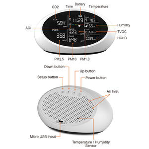 Détecteur de <span class=keywords><strong>pollution</strong></span> atmosphérique professionnel moniteur Certification CE équipement de test de qualité de l'<span class=keywords><strong>air</strong></span> intérieur de haute précision pour bureau à domicile - Product Image 2