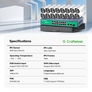 GX-YUFD-M8S-K16 Gcraftsman 4K 8MP POE IP NVR Security Camera System Built-in <b>Microphone</b> <b>Speaker</b> Card Slot Double Light GX-YUFD-M - Product Image 3