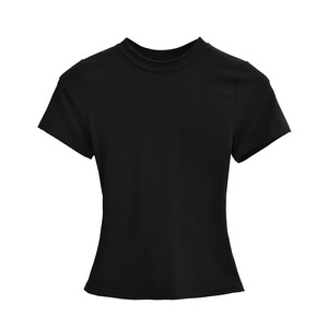 T-<span class=keywords><strong>shirt</strong></span> fin pour filles, rose, <span class=keywords><strong>col</strong></span> <span class=keywords><strong>rond</strong></span>, manches courtes, t-<span class=keywords><strong>shirt</strong></span> basique pour femmes en coton, coupe slim, <span class=keywords><strong>tee</strong></span>-<span class=keywords><strong>shirt</strong></span> pour bébé, idéal pour l'été - Product Image 3