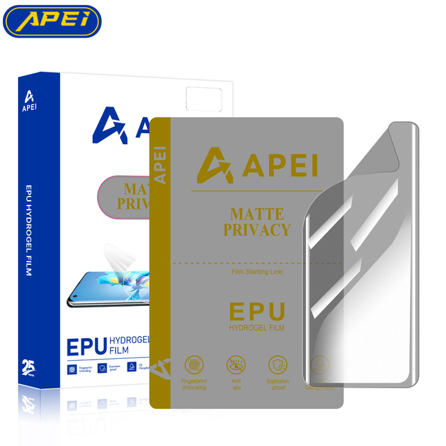 APEI AAA Custom Hydrogel Screen Protector for Mobile Phones PPF Liquid Soft HD Matte Privacy UV EPU TPU Hydrogel Film