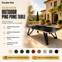 Table de tennis de table d'extérieur DOUBLE STAR, étanche, en aluminium ACP de 6 mm, personnalisable, protection solaire, vente en gros d'usine