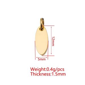 Custom Small Oval Shape Stainless Steel logo Stamping Metal Jewelry Tags <strong>Snap</strong> <strong>on</strong> Metal Tags <strong>Charms</strong> for Jewelry Making - Product Image 4