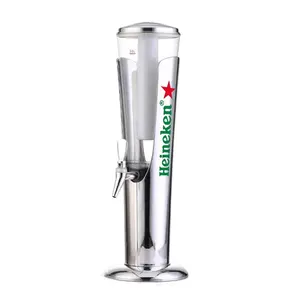 Otel ticari meyve suyu dağıtıcı 3L bira otomatı bira kulesi içecek dağıtıcı buz tüpü ile sıcak led ışık bira kulesi