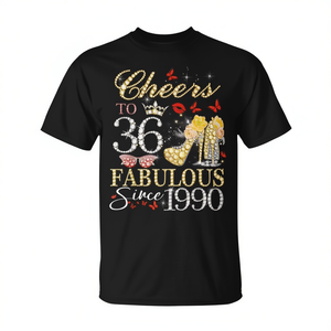 Viva los 36 años, camiseta de la Reina del 36.º cumpleaños, fabulosa desde 1990 - Product Image 2