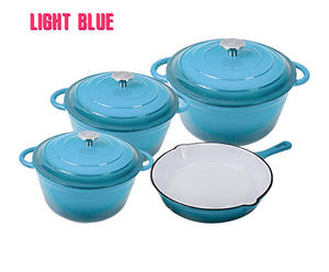 Afrique du Sud 7 pièces ensemble de casseroles <span class=keywords><strong>en</strong></span> <span class=keywords><strong>fonte</strong></span> émaillée ustensiles de cuisine casserole pour toutes les tables de cuisson - Product Image 6
