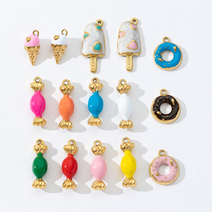 <span class=keywords><strong>INSHot</strong></span> Colgante de Acero Inoxidable FASCM-53 con Diseño de Caramelo de Dopamina, Helado y Donut, Abalorios de Diseño Moderno para Collar, Pendientes y Regalo de Fiesta - Product Image 1
