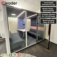 Factory Direct Customized Soundproof Meeting Pod Acoustic Conference Booth 4 Person Movable Office Meeting Room Pod