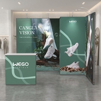 Stand d'exposition modulaire en aluminium 3x3, durable et écologique, dimensions standard 4x2x2.4m, personnalisable en taille et couleur, facile à assembler