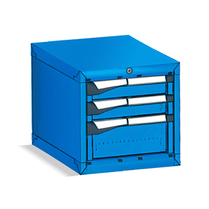 Fami Master Key Comfort <b>Drawer</b> Cabinet 408x573x400 Mm 3 <b>Drawers</b> Blue Ral5012 <b>Tool</b> Storage - Product Image 3