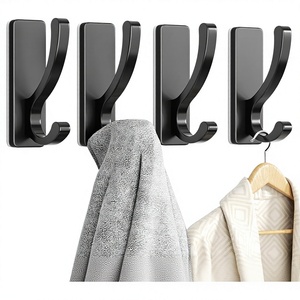 Promixo Adhesive Wall Hooks Rust Resistant Minimalist Design Heavy Duty 13lb 4 Pack Towel Hooks for Bathroom Kitchen Bedroom - Product Image 2