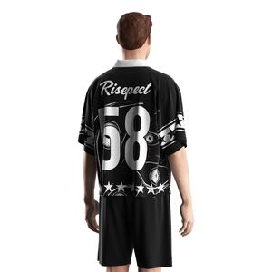 เสื้อโปโลปักลายวินเทจ สปอร์ต ระบายอากาศดี คอปก แขนสั้น สไตล์อเมริกันเรโทร สำหรับผู้ชาย - Product Image 4