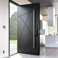 Porte d'entrée battante moderne en aluminium moulé de haute qualité, porte blindée résidentielle haut de gamme en acier antivol pour maison