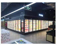 Vitrine réfrigérée verticale multi-portes à refroidissement direct, avec verre anti-buée, pour boissons, idéale pour les supermarchés