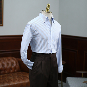 Camicie Eleganti da Uomo a Righe, Camicia Formale Business Casual con Colletto Unico, Vestibilità Slim, Manica Lunga, Camicia di Lusso Premium - Product Image 2