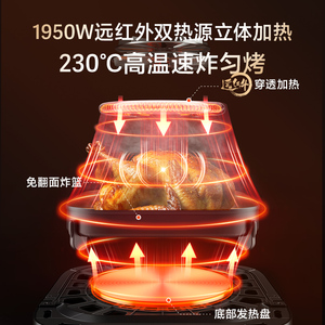 Freidora de Aire Supor 6L con Doble Fuente de Calor, Infrarrojos Lejanos, Olla Interior Inteligente Antiadherente, Electrodoméstico de Cocina Multifuncional - Product Image 5