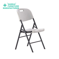 SK-ZDY-C006 chaise pliante blanche robuste de HDPE pour l'option en gros empilable portative d'événements extérieurs