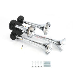 Universal 4 Trompettes <span class=keywords><strong>12V</strong></span>/24V 150DB Loud Musical Air Horn Speaker Train Air Horns Kit Max Pour Camion Voitures SUV Bateau <span class=keywords><strong>Tracteur</strong></span> - Product Image 2