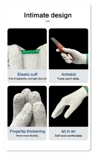 Guante de trabajo de seguridad de protección industrial Guantes de punto de algodón a mano para trabajar lejía algodón blanco 40g 50g para el mercado saudí - Product Image 5