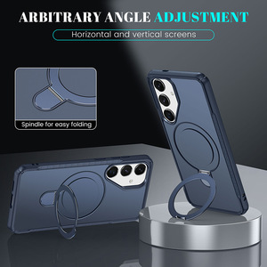 <span class=keywords><strong>360</strong></span> Vòng Khung Từ Không Dây Sạc Điện Thoại Trường Hợp Đối Với <span class=keywords><strong>Samsung</strong></span> S25 Siêu S24 Cộng Với S23 Đứng Chủ Bảo Vệ Bìa - Product Image 5