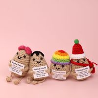 Poupée pomme de terre au crochet faite main, motif uni, décoration de Noël pour la maison, produit transfrontalier très vendu