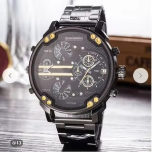 2026 Men's Quartz Watch Alloy Case <b>Acrylic</b> Strap Pointer Dial Personalized Large Trendy Stainless Steel Strap - Product Image 5