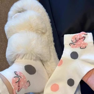 Women's Short <b>Socks</b> Summer Thin Breathable Sweat Absorbent Mid Calf Cute <b>Cartoon</b> Bear Pattern Casual Ankle <b>Socks</b> - Product Image 4